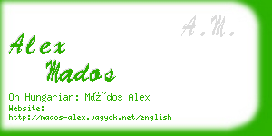 alex mados business card